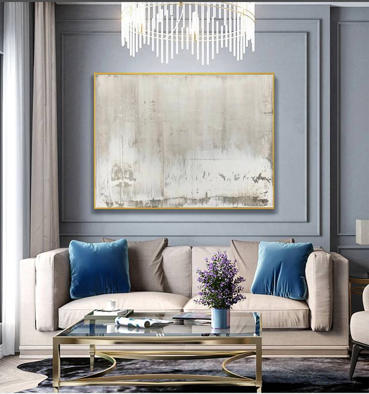 Landscape Hand-Painted Abstract extra large statement piece for lobby